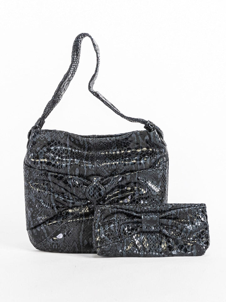 WOMEN'S HANDBAG WITH WALLET PU PLEATHER SHIMMER 2PC. SET