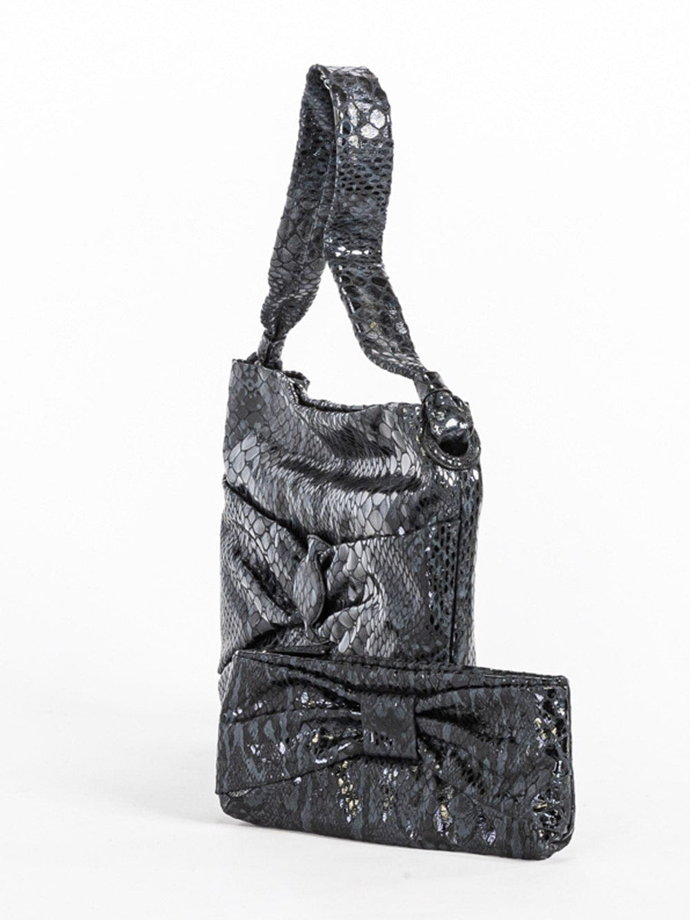 WOMEN'S HANDBAG WITH WALLET PU PLEATHER SHIMMER 2PC. SET