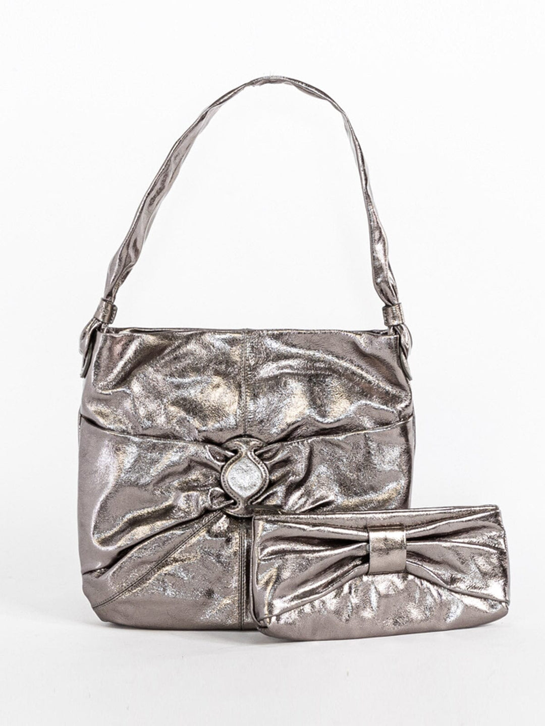 WOMEN'S HANDBAG WITH WALLET PU PLEATHER SHIMMER 2PC. SET