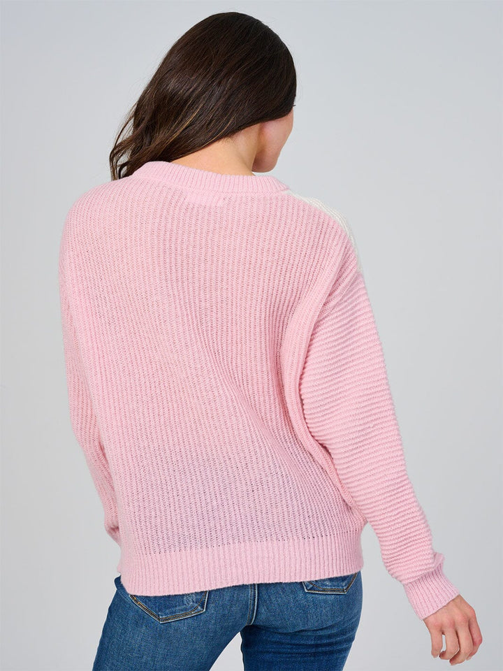WOMEN'S LONG SLEEVE COLORBLOCK KNIT PULLOVER SWEATER
