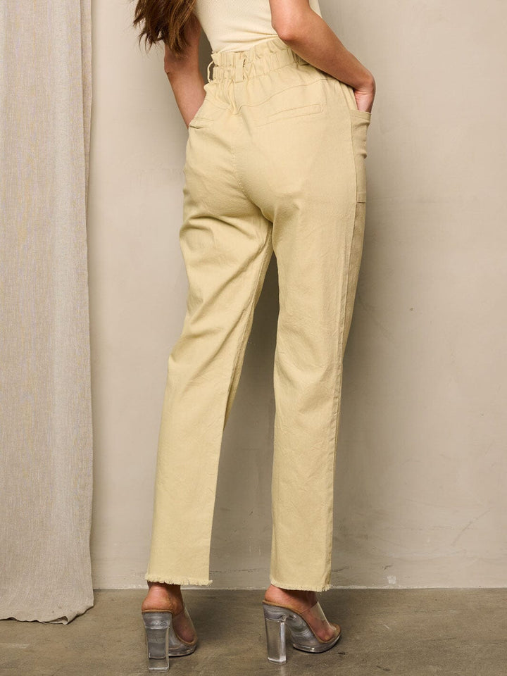 WOMEN'S ZIP UP POCKETS STRAIGHT LEG DENIM PANTS