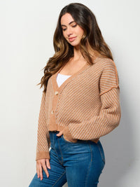 WOMEN'S LONG SLEEVE BUTTON UP CARDIGAN SWEATER