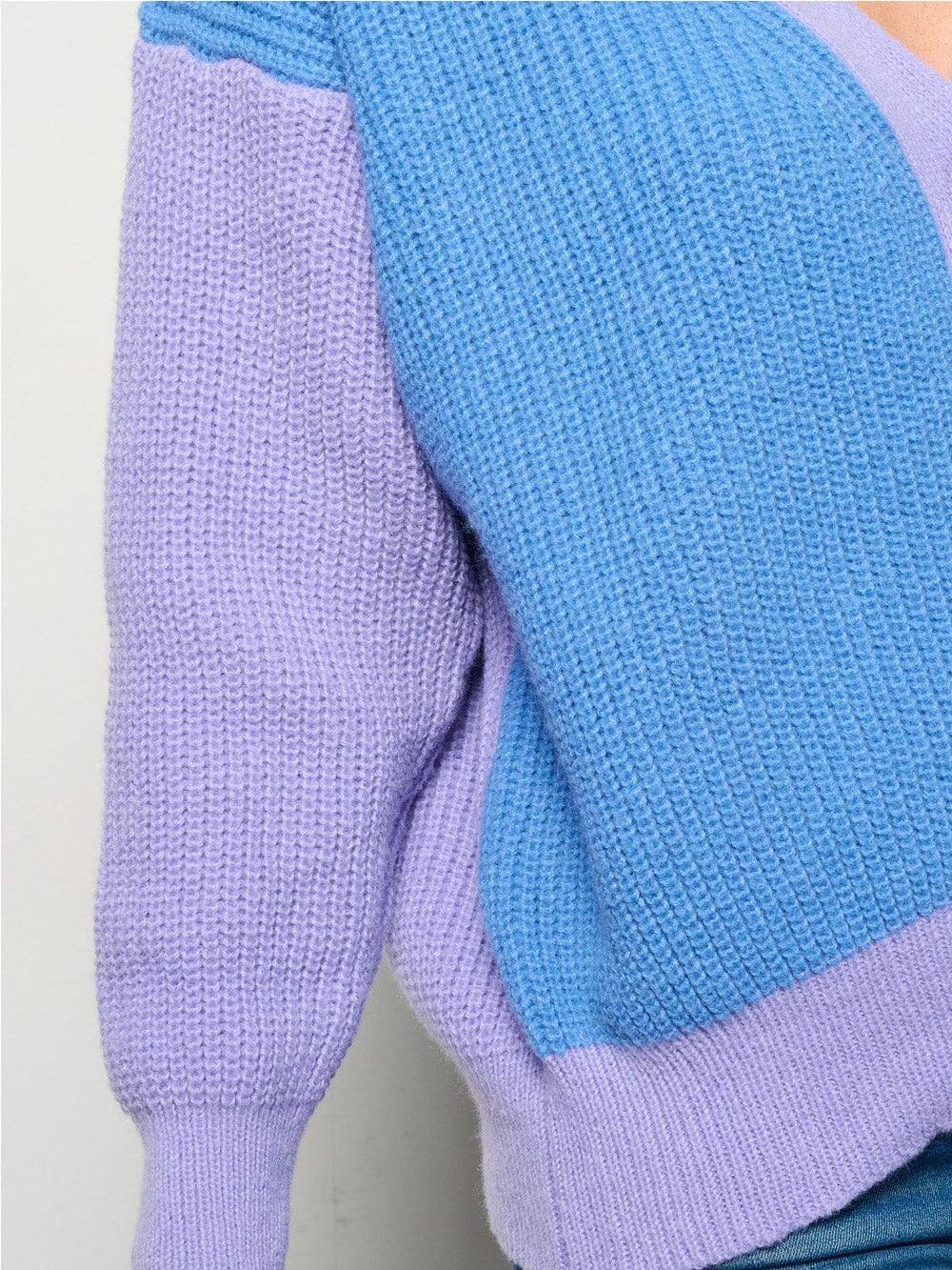 WOMEN'S LONG SLEEVE BUTTON UP COLORBLOCK CARDIGAN SWEATER