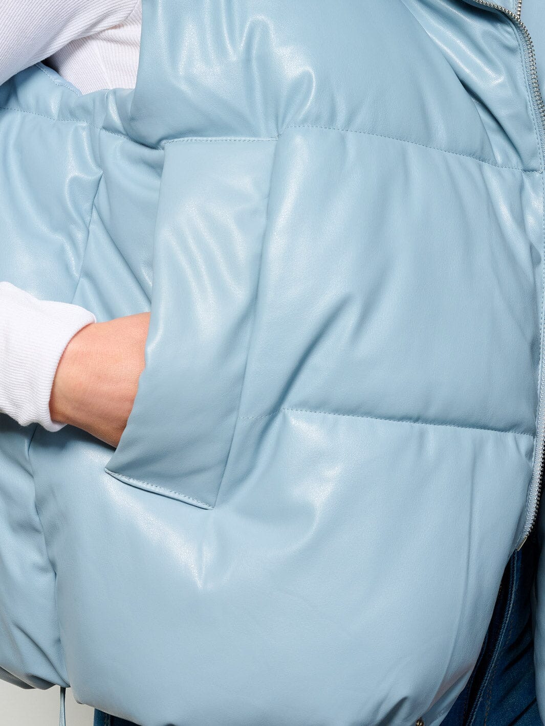 WOMEN'S SLEEVELESS ZIP UP FRONT POCKETS PUFFER PADDED VEST