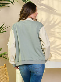 WOMEN'S LONG SLEEVE BUTTON CLOSURE PU PLEATHER JACKET