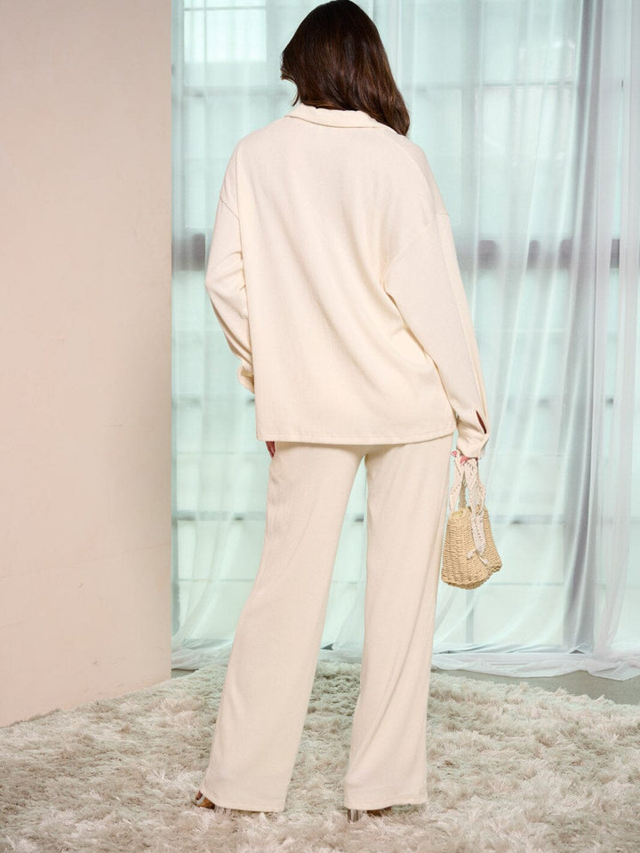 WOMEN'S LONG SLEEVE TOP & WIDE LEF PANTS 2PC. SET