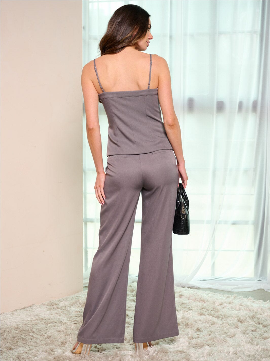 WOMEN'S SLEEVELESS TOP & WIDE LEG PANTS 2PC. SET