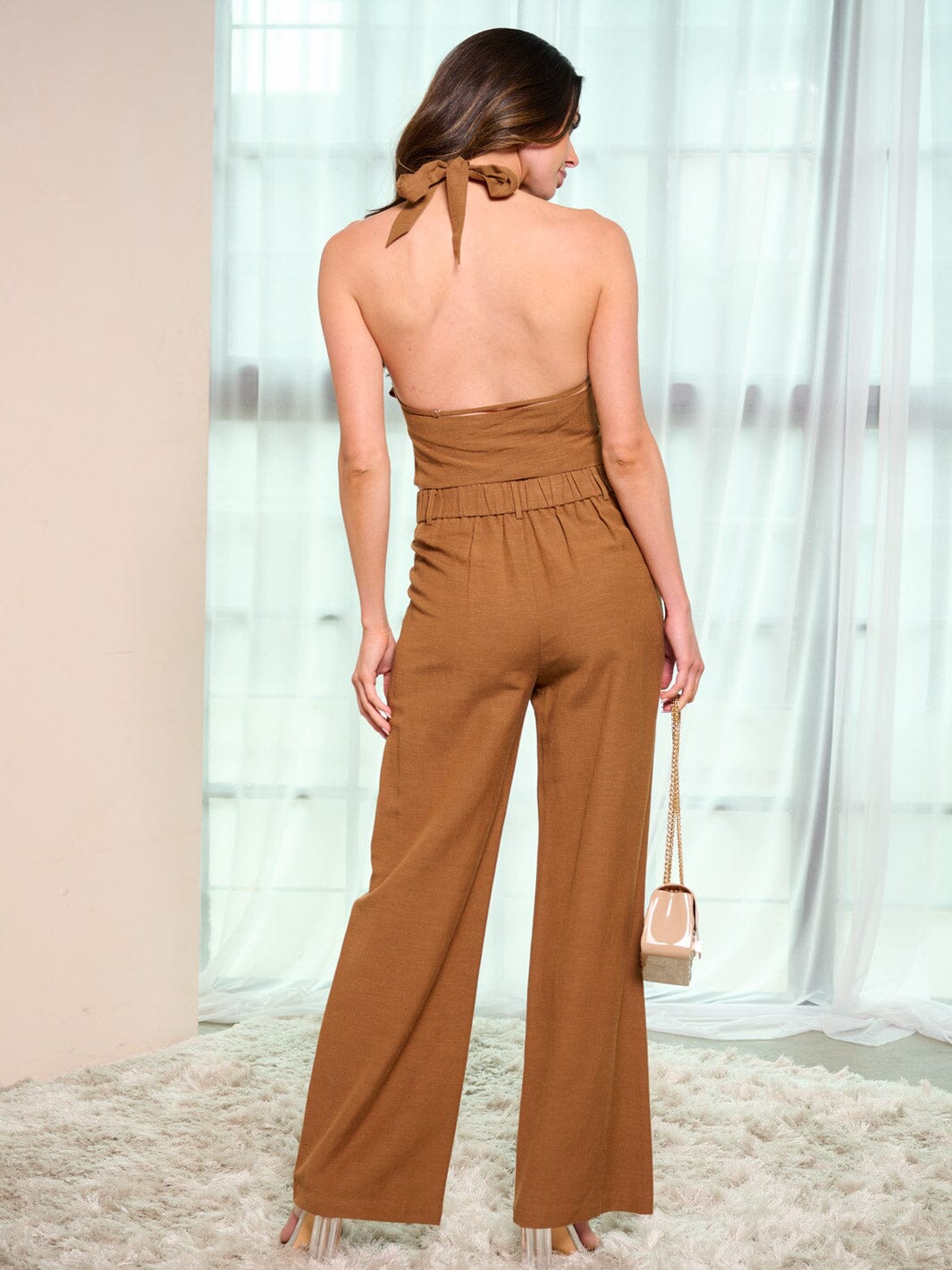 WOMEN'S SLEEVELESS TOP & WIDE LEG PANTS 2PC. SET