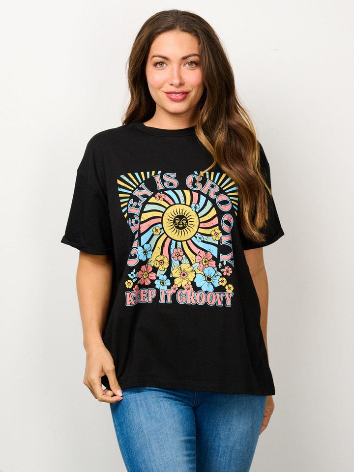 WOMEN'S SHORT SLEEVE GRAPHIC TOP
