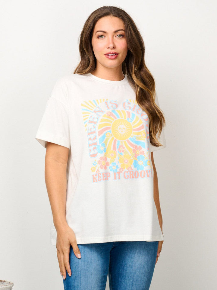 WOMEN'S SHORT SLEEVE GRAPHIC TOP