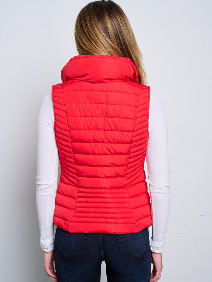 WOMEN'S SLEEVELESS ZIP UP POCKETS PUFFER VEST