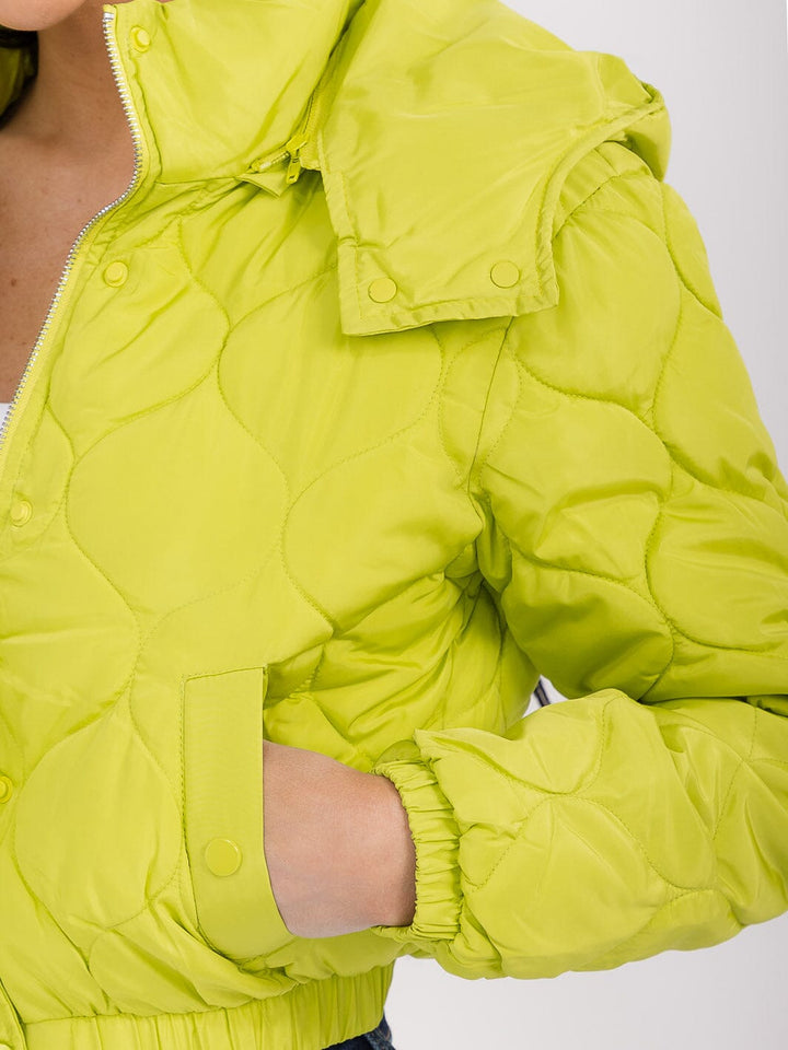 WOMEN'S LONG SLEEVE BUTTON CLOSURE FRONT POCKETS HOODED PUFFER JACKET