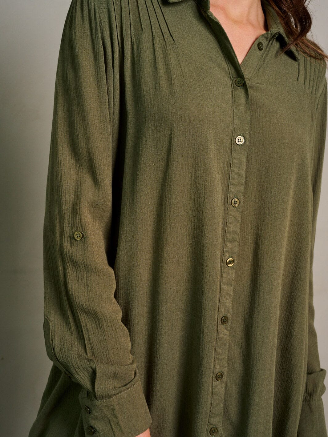 WOMEN'S LONG SLEEVE BUTTON UP BLOUSE TOP