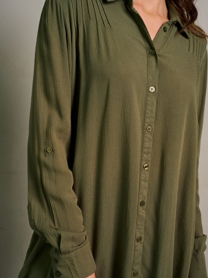 WOMEN'S LONG SLEEVE BUTTON UP BLOUSE TOP