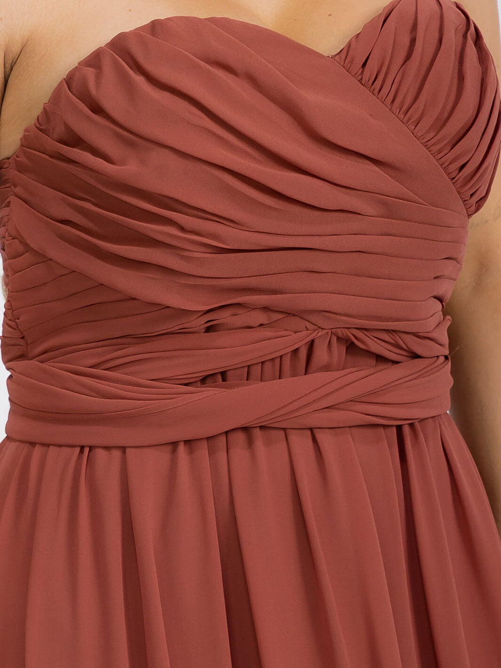 PUS SIZE SLEEVELESS V-NECK SELF TIE MAXI GOWN DRESS