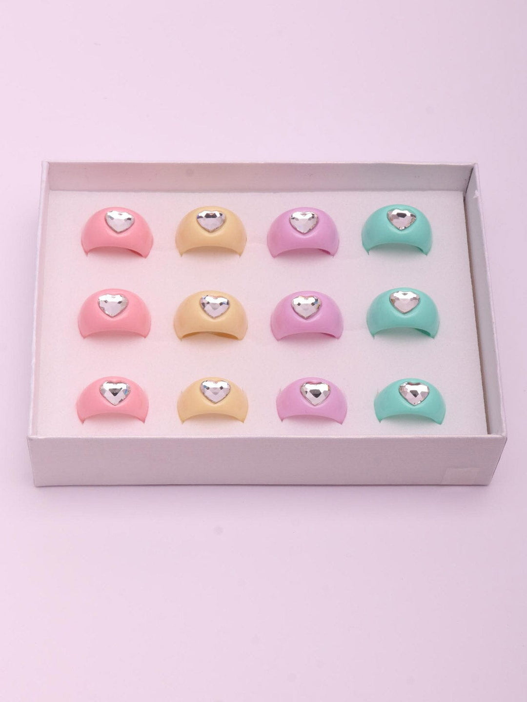 WOMEN'S FASHION MULTI COLOR HEART RINGS