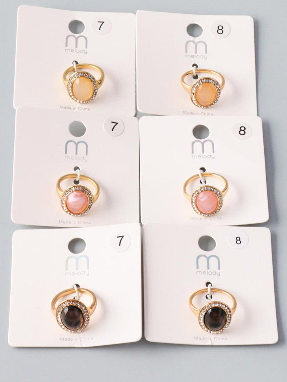 WOMEN'S FASHION GOLD MULTI COLOR STONE RINGS