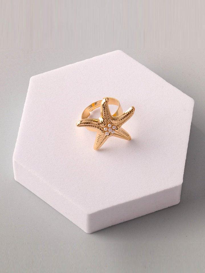 FASHION GOLD & SILVER SEA STAR RINGS