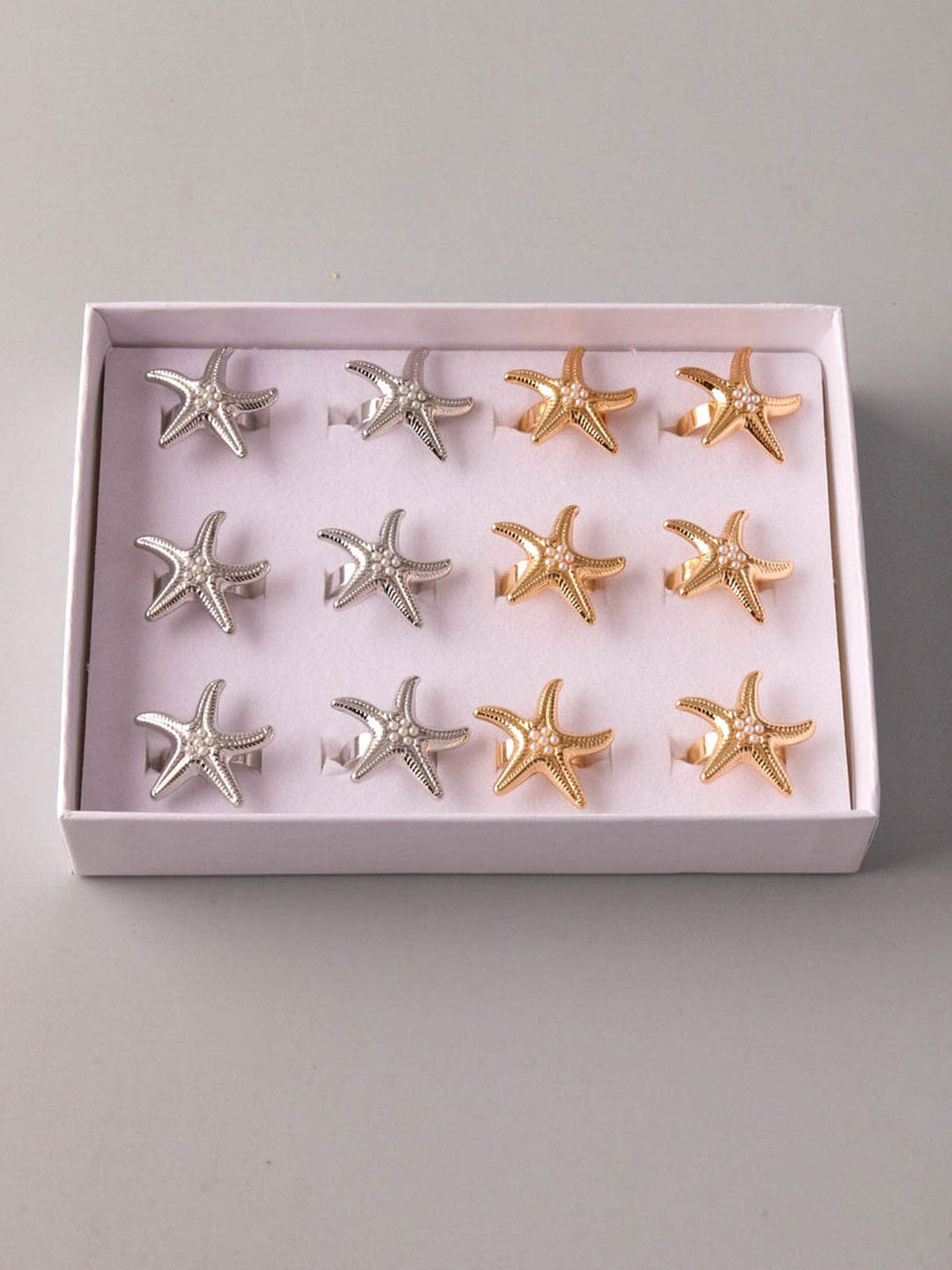 FASHION GOLD & SILVER SEA STAR RINGS