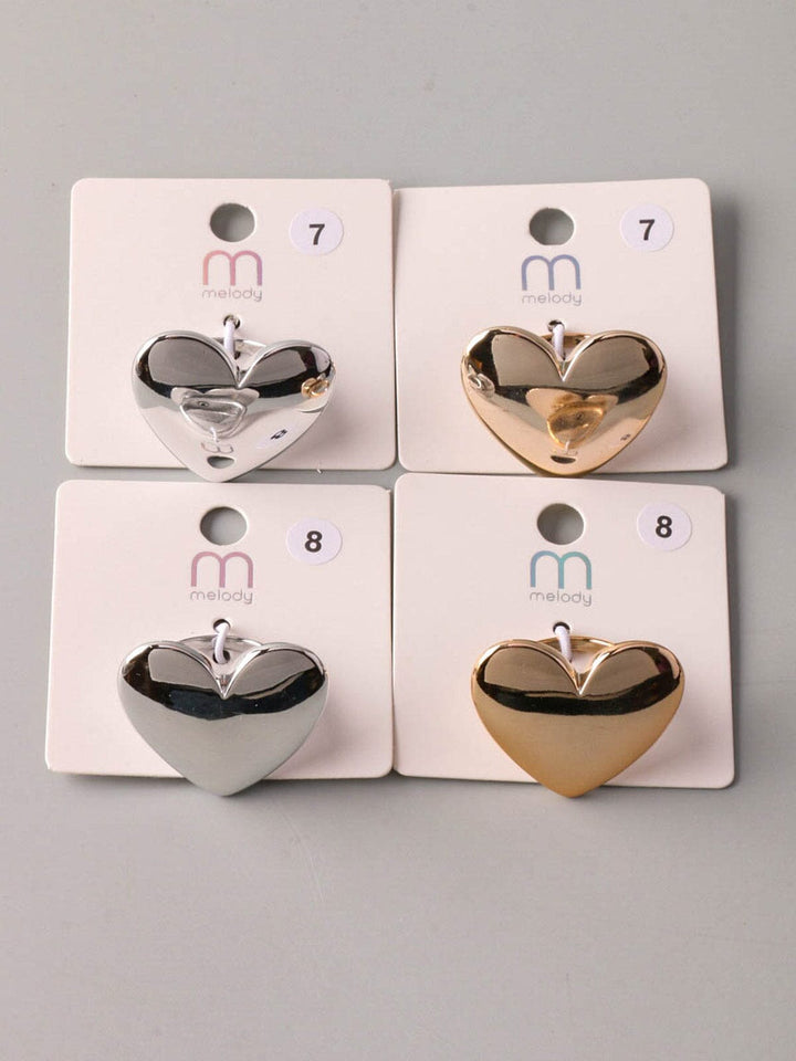 FASHION GOLD & SILVER HEART RINGS