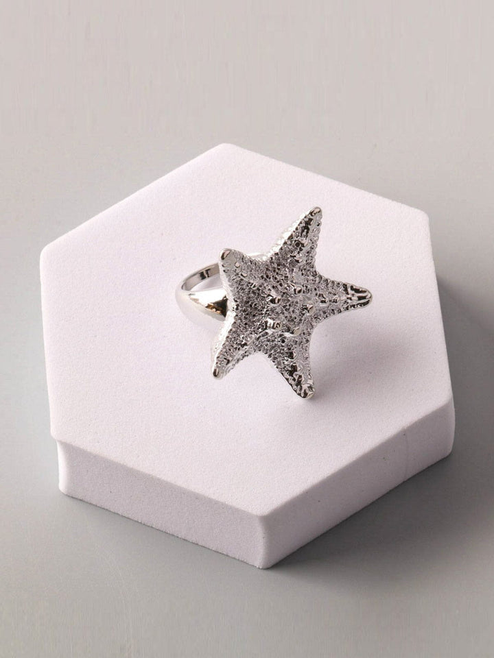 FASHION GOLD & SILVER SEA STAR RINGS