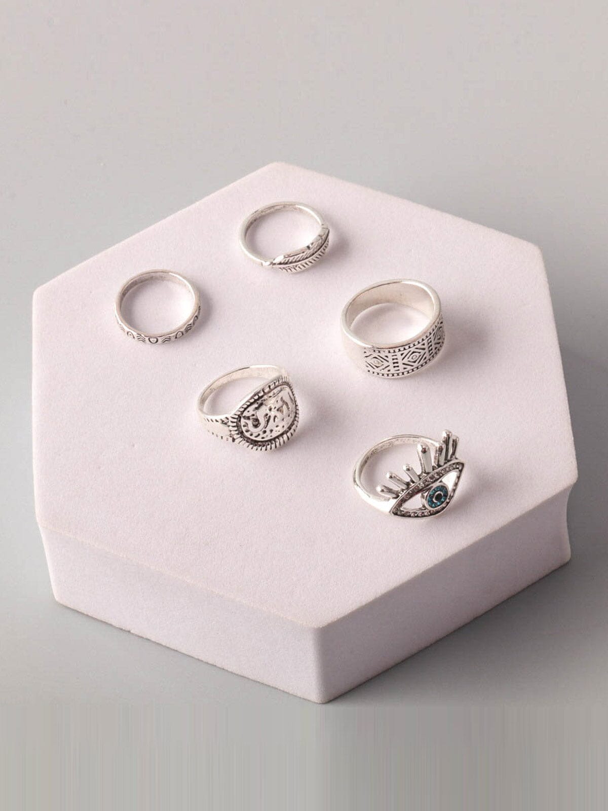 FASHION SILVER MULTI CHARMS RINGS