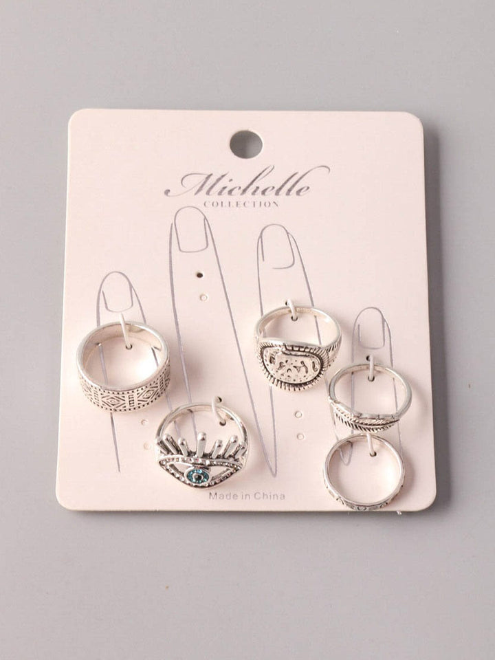 FASHION SILVER MULTI CHARMS RINGS