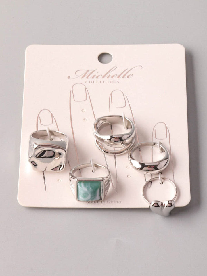 FASHION SILVER MULTI CHARMS RINGS