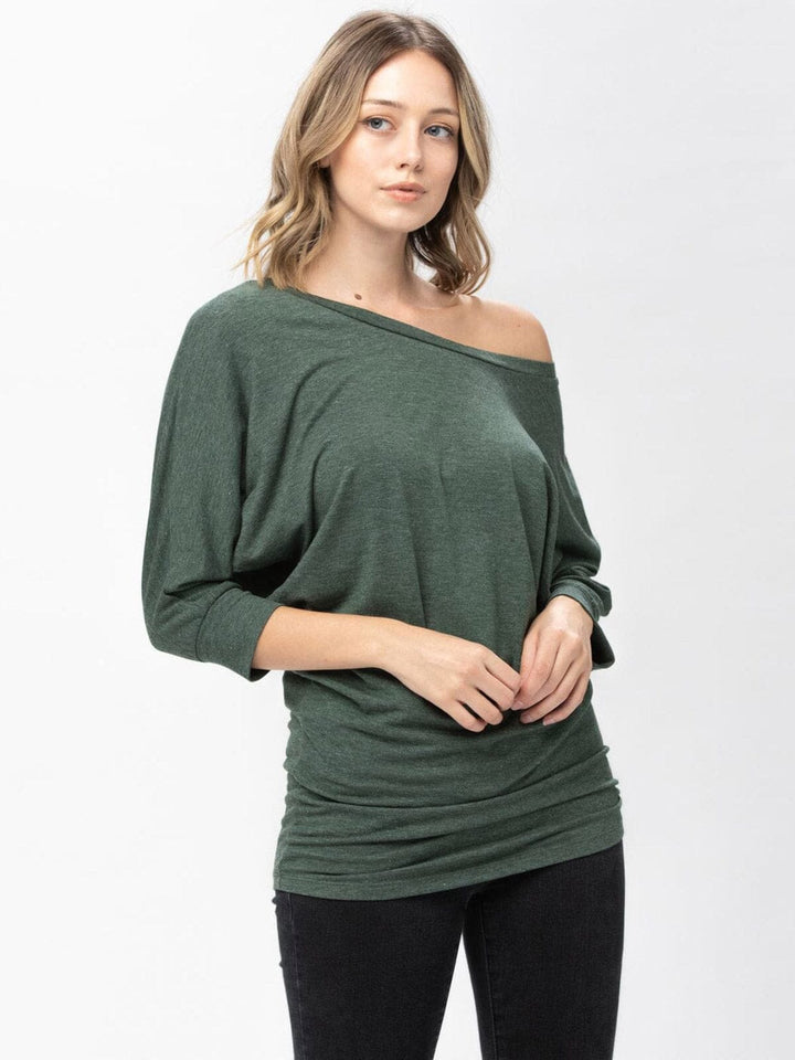 WOMEN'S SHORT SLEEVE SOLID BLOUSE