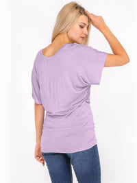 WOMEN'S SHORT SLEEVE OFF SHOULDER LOOSE FIT TUNIC TOP