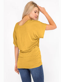WOMEN'S SHORT SLEEVE OFF SHOULDER LOOSE FIT TUNIC TOP