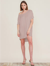 WOMEN'S SHORT SLEEVE OFF SHOULDER TUNIC MINI DRESS