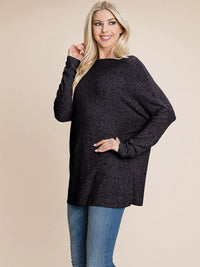 WOMEN'S LONG SLEEVE SOLID OVERSIZED TOP