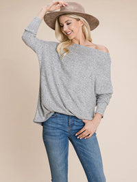 WOMEN'S LONG SLEEVE SOLID OVERSIZED TOP