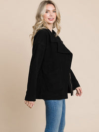 WOMEN'S LONG SLEEVE ZIPPER CLOSURE FRONT POCKETS JACKET