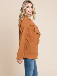 WOMEN'S LONG SLEEVE ZIPPER CLOSURE FRONT POCKETS JACKET