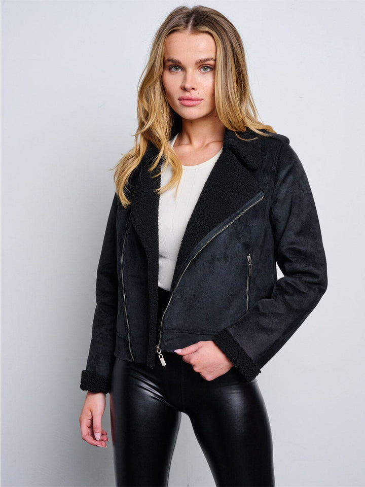 WOMEN'S LONG SLEEVE ZIP UP SHERPA JACKET