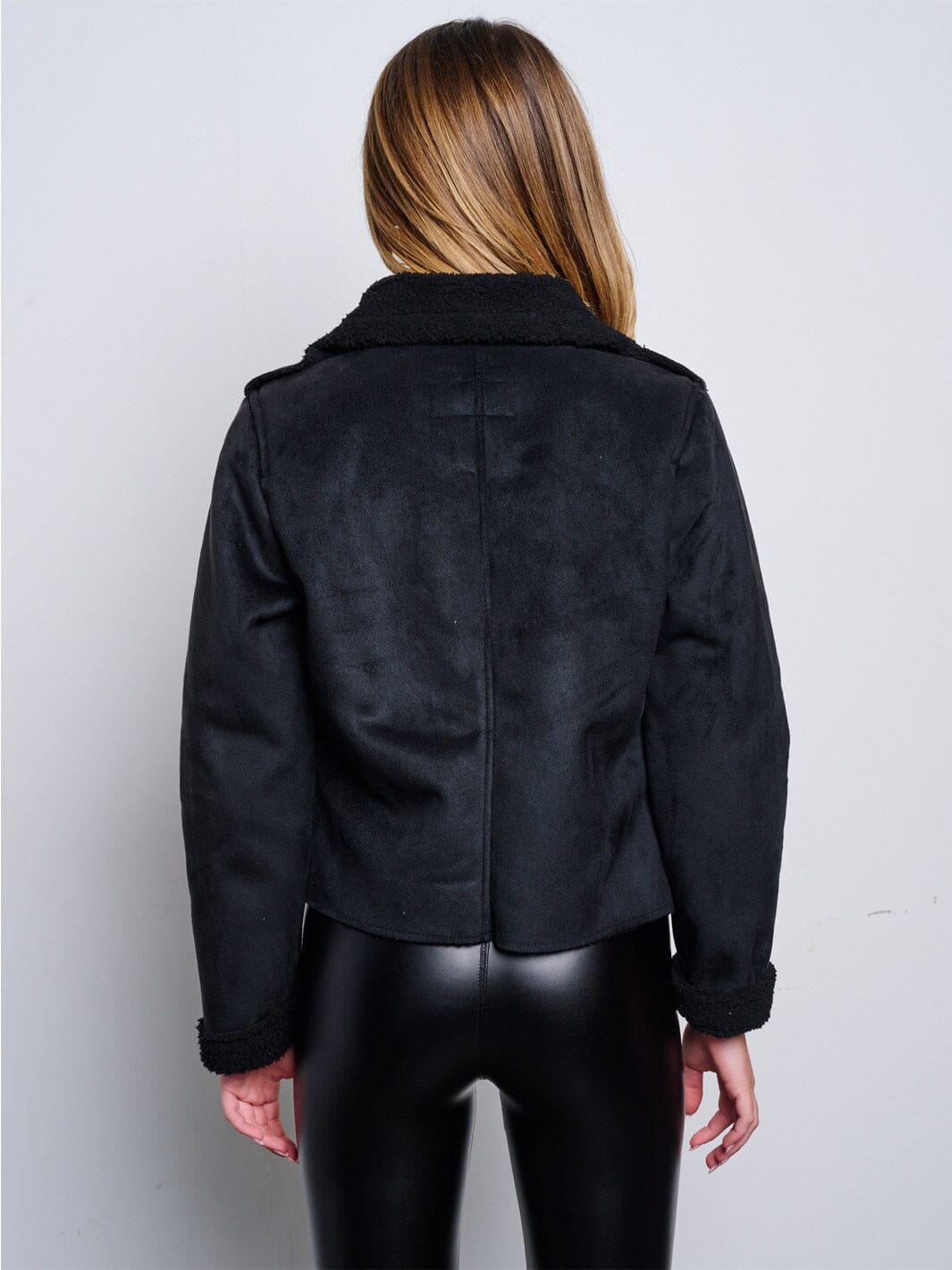 WOMEN'S LONG SLEEVE ZIP UP SHERPA JACKET