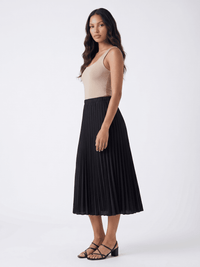 *****************WOMEN'S ELASTIC WAIST PLEATED FIT & FLARE MIDI SKIRT
