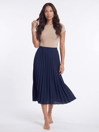 *****************WOMEN'S ELASTIC WAIST PLEATED FIT & FLARE MIDI SKIRT