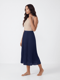 *****************WOMEN'S ELASTIC WAIST PLEATED FIT & FLARE MIDI SKIRT