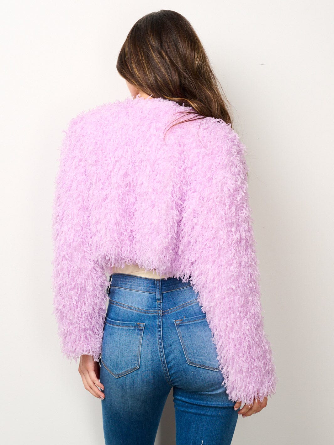 WOMEN'S LONG SLEEVE OPEN FRONT FUZZY BLAZER