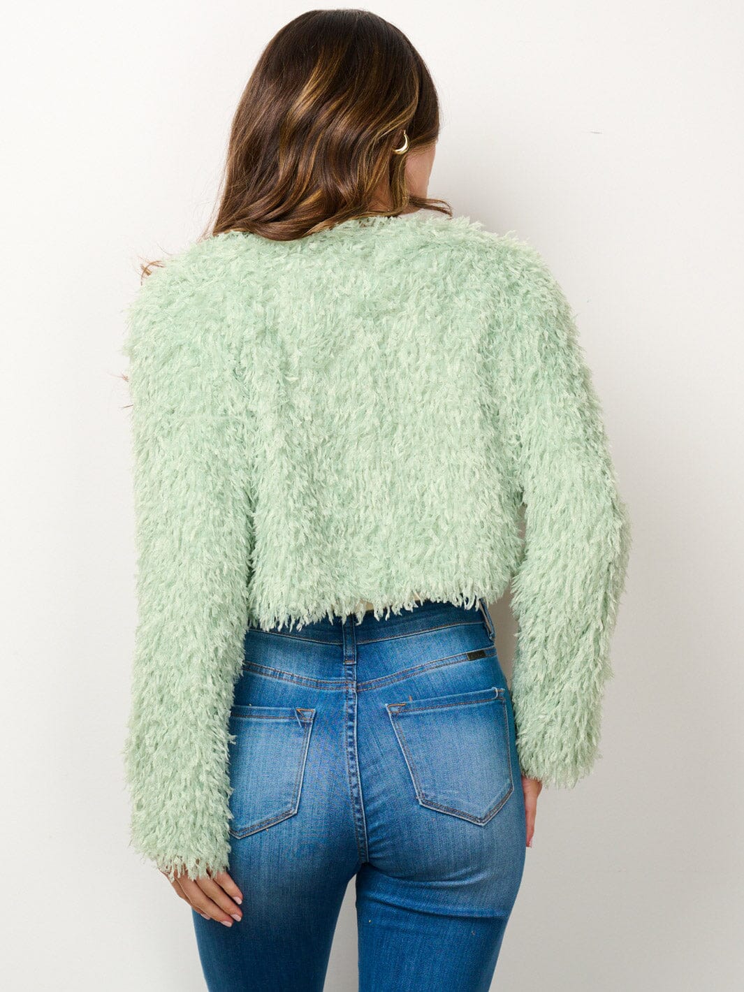 WOMEN'S LONG SLEEVE OPEN FRONT FUZZY BLAZER