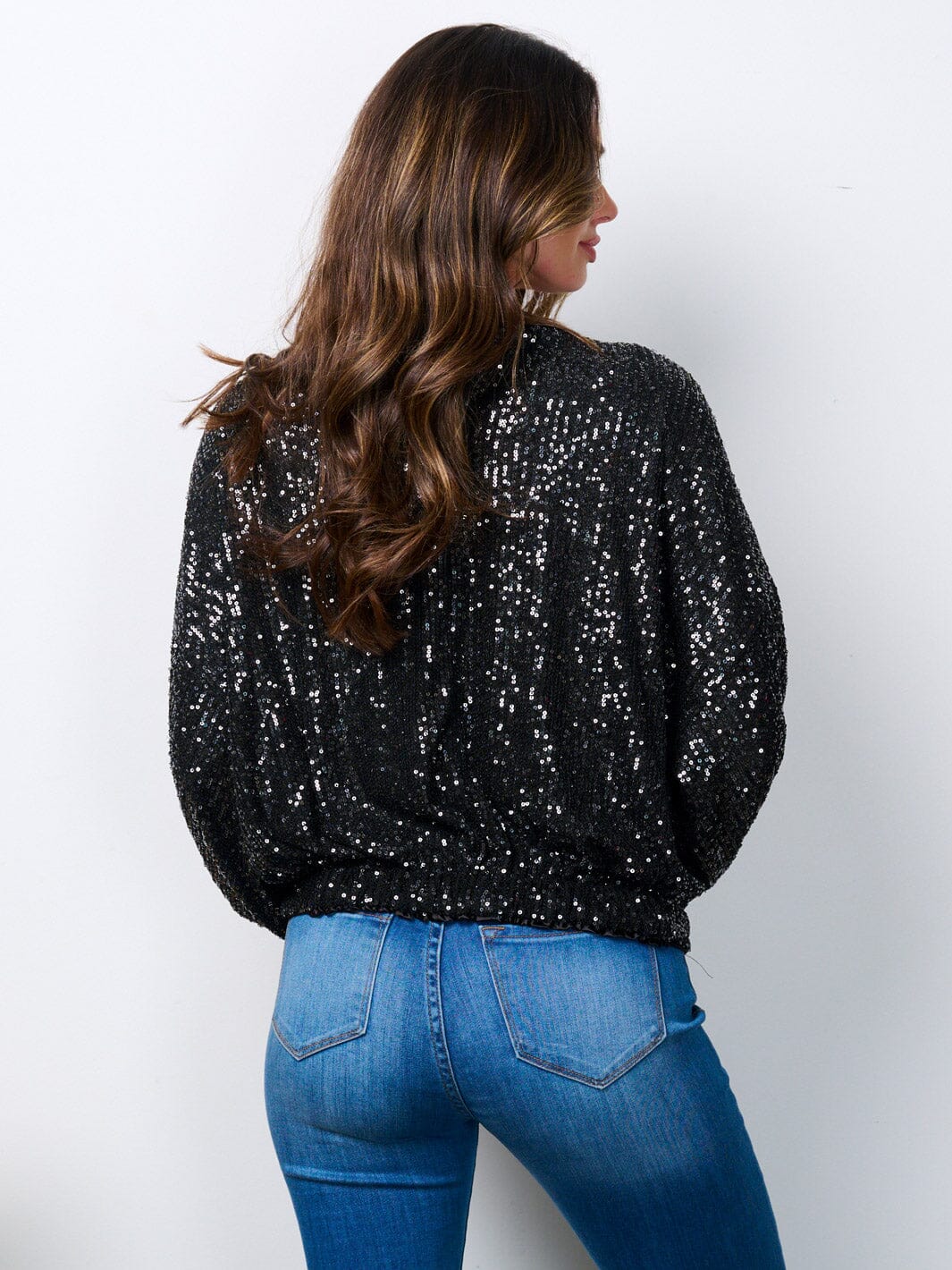WOMEN'S LONG SLEEVE SEQUINS BLOUSE TOP