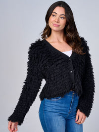 WOMEN'S LONG SLEEVE BUTTON CLOSURE DETAILED SWEATER