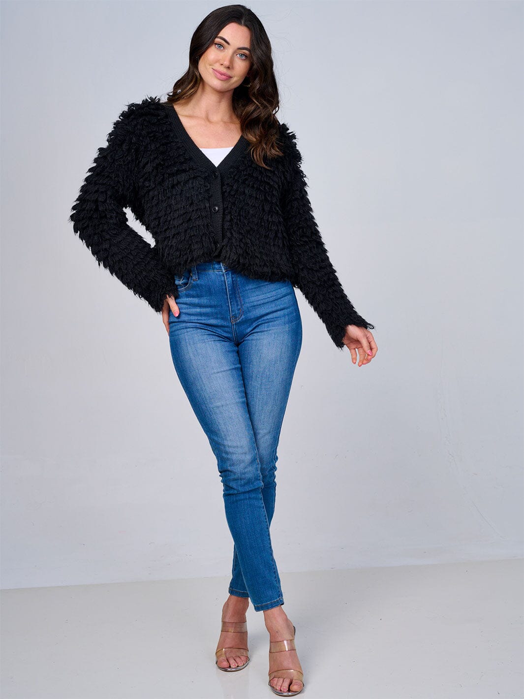 WOMEN'S LONG SLEEVE BUTTON CLOSURE DETAILED SWEATER