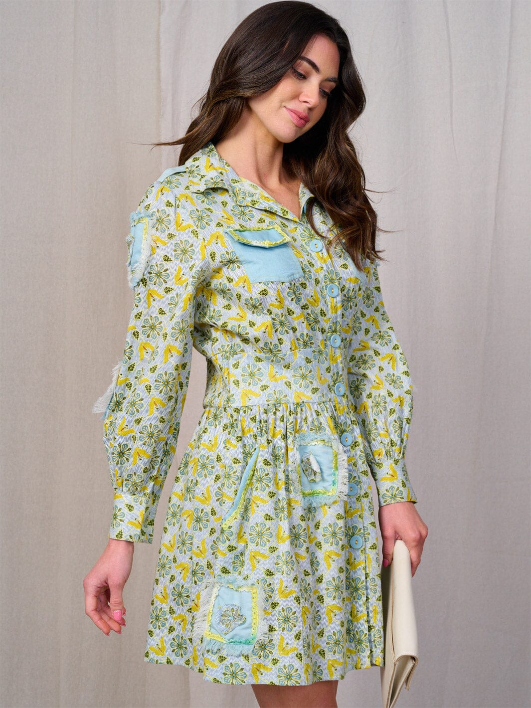 WOMEN'S LONG SLEEVE TASSEL OPEN BACK TUNIC MINI DRESS (Copy)