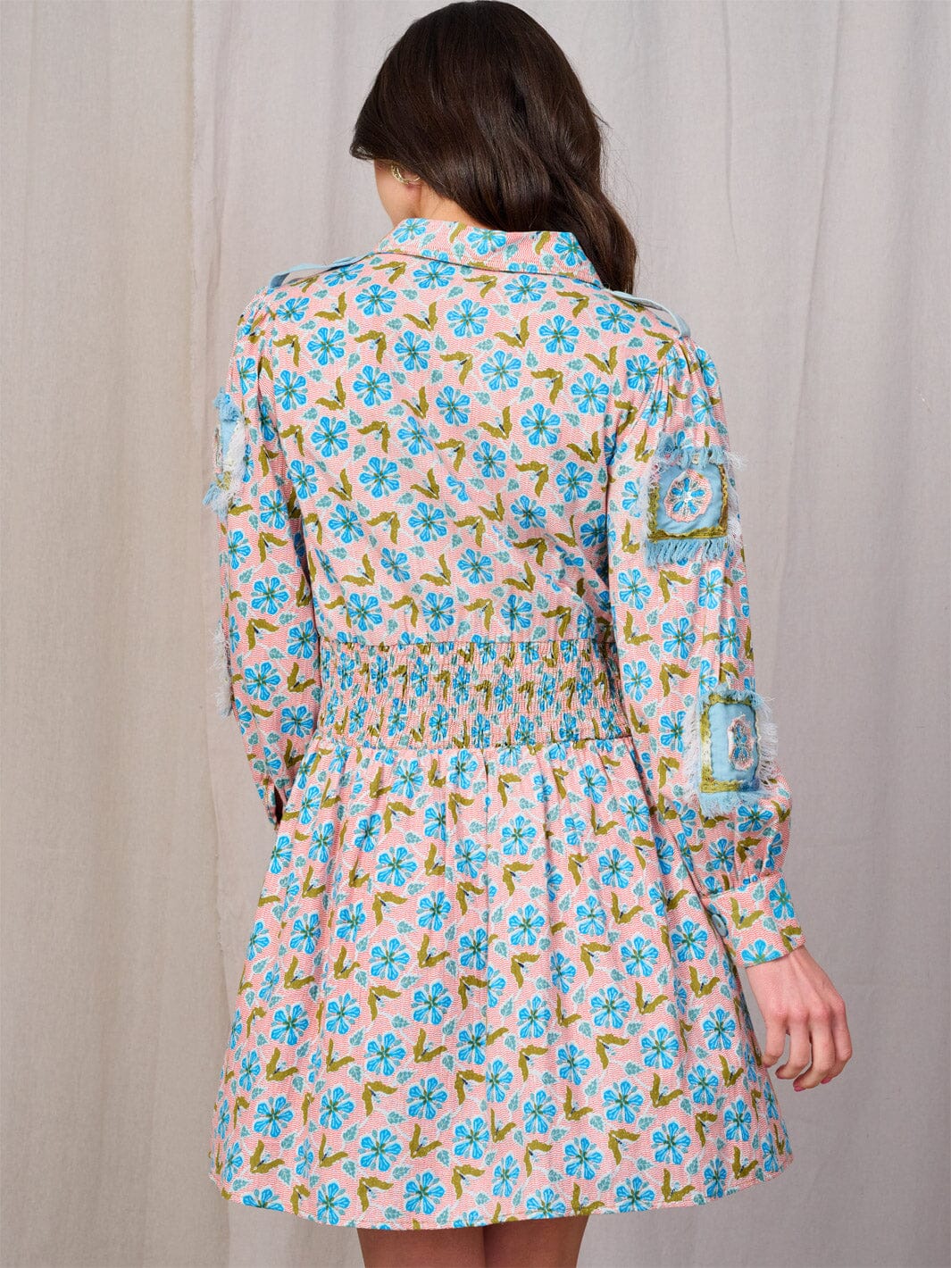 WOMEN'S LONG SLEEVE TASSEL OPEN BACK TUNIC MINI DRESS (Copy)