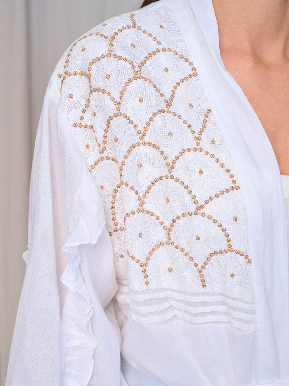 WOMEN'S LONG SLEEVES OPEN FRONT SELF TIE DETAILED KIMONO