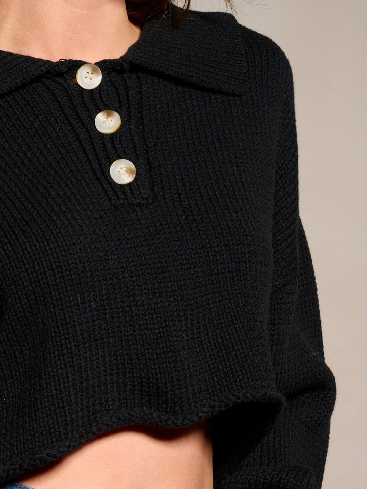 WOMEN'S LONG SLEEVE V-NECK TRIM DETAILED SWEATER (Copy)